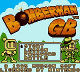 Bomberman GB Title Screen